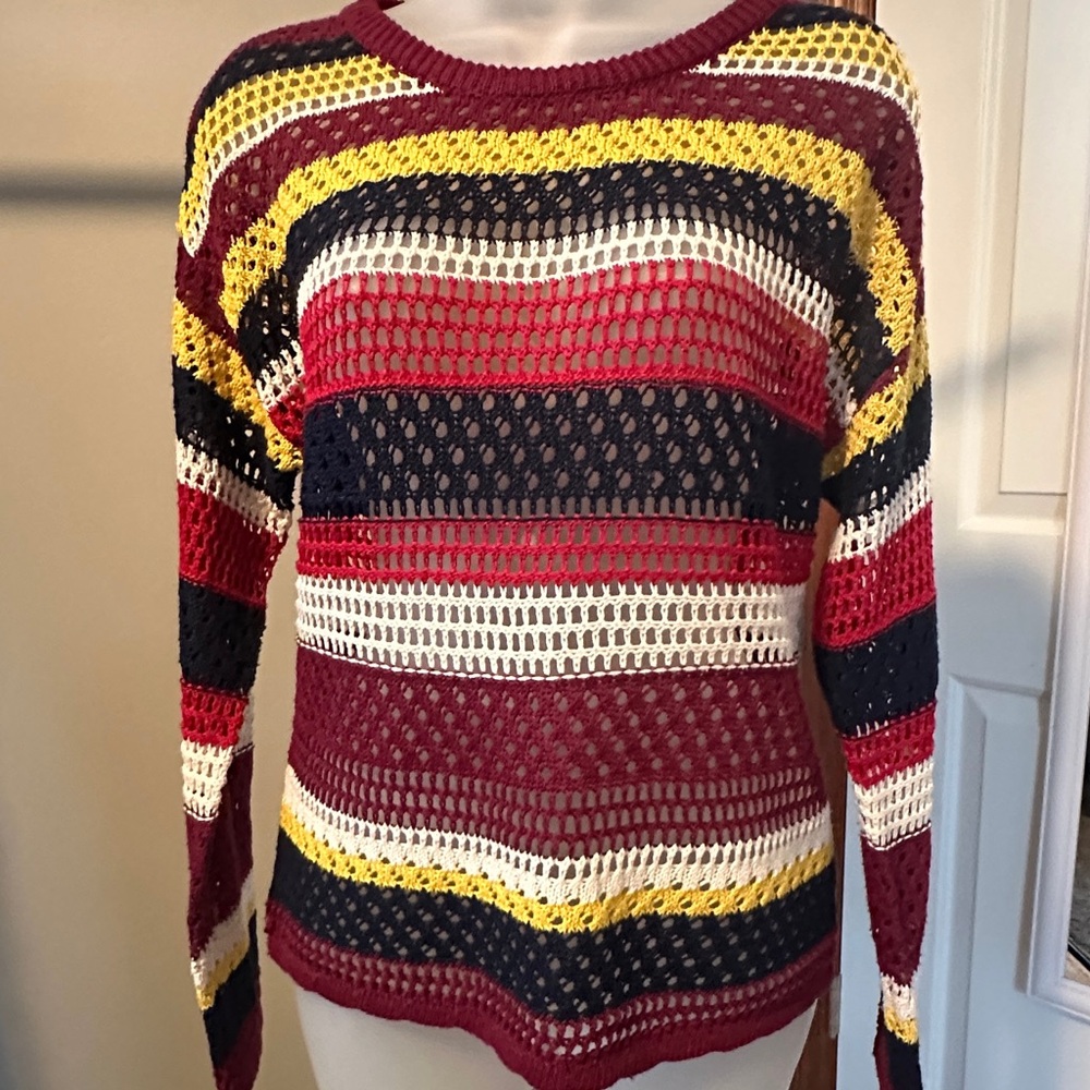 Flying Tomato Open Knit Sweater Sz M